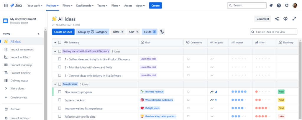 Jira Product Discovery (JPD) project